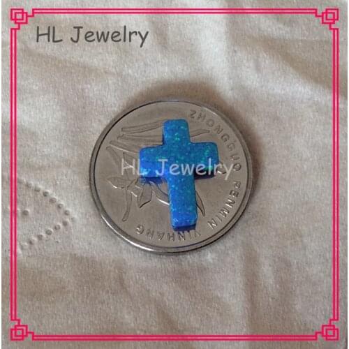 50PCS/Lot 9*12MM Cross Opal Pendant OP05 Blue Pacific Color Lab Created Opal Cross