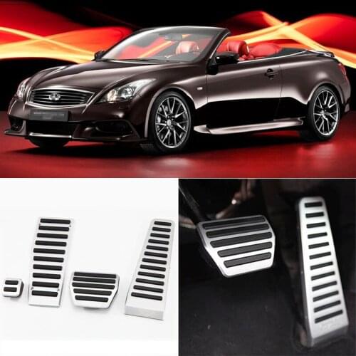 4pcs Aluminium Non Slip Foot Rest Fuel Gas Brake Pedal Cover For Infiniti G Series AT 2009-2013