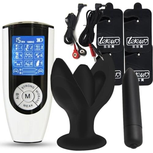 Electro Shock Anal Vagina Plug Vibrator Dildo Butt Plug Powerful Stimulate G-spot Prostate Massage Vibrator Anal Dilator Sex Toy