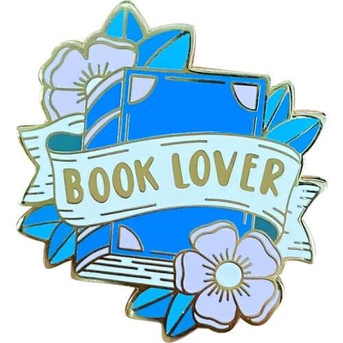 Book Lover Enamel Pin Beautiful Pastel Flowers Brooch Literary Bookworm Flair Addition
