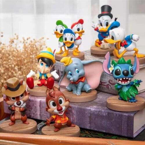 DISNEY Pinocchio Donald Duck Chip Dale Stitch Dumbo Action Figures Dolls Toys blind box toy doll cute cartoon character gift