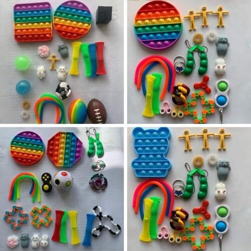 Stretchy Strings Mesh Marble Relief Fidget Toys Anti Stress Toy Set Gift For Children Adults Girl Sensory Antistress Relief Toys