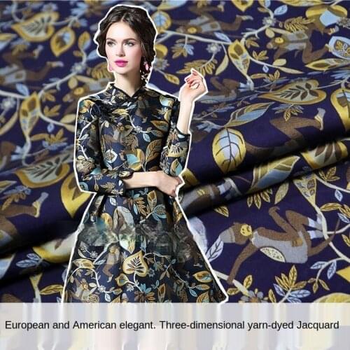 Elegant three-dimensional yarn-dyed monkey jacquard suit jacket fashion fabric, sewing fabric factory shop is not out of stock