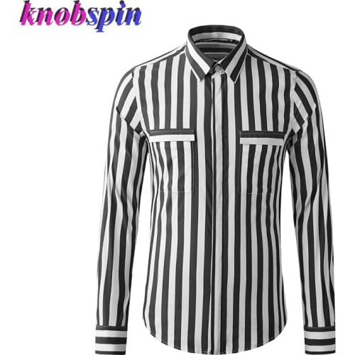 Europe Fashion Brand Men Shirt Classic Business Striped Shirts for Men Long sleeve Slim high quality Cotton Camisas Plus size