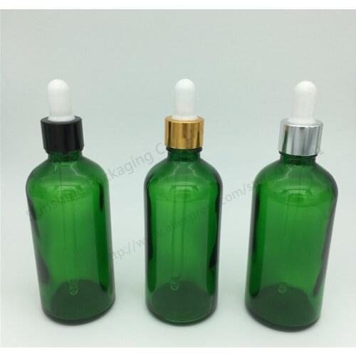 Hot sale 10 Pcs/Lot 100ML Green Glass Reagent Liquid Pipette Bottle Eye Dropper Drop Aromatherapy, Essential Oil Bottle