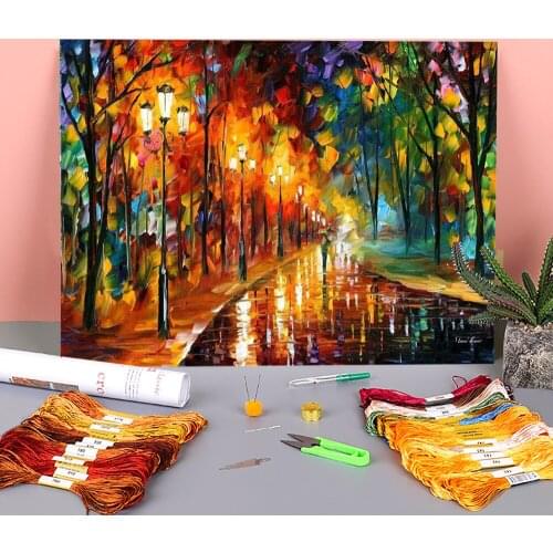 Alley The Memories Printed Water-Soluble Canvas 11CT Cross-Stitch Patterns DIY Embroidery DMC Threads Sewing Magic
