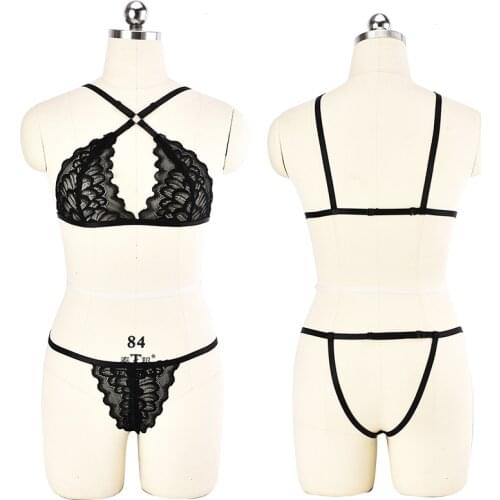 JLX.HARNESS Sexy Lace Harness for Women Bondage Lingerie Cross bra strap Set Fetish Wear Body Harness Garter Belt Panties Set