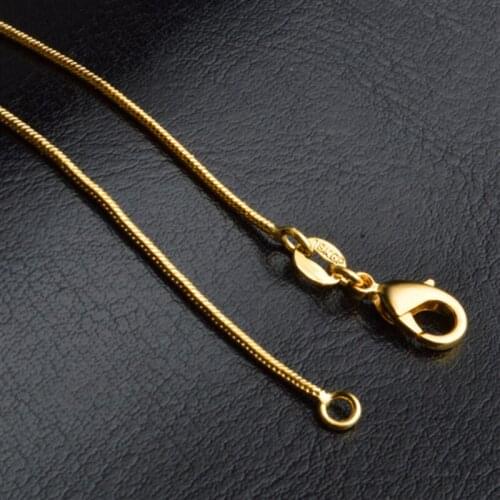 5PCS beautiful gold necklace 1mm golden snake bone chain beautiful womens jewelry accessories golden drop chain
