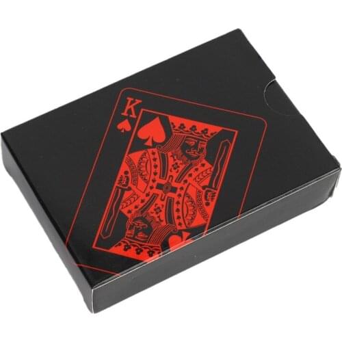 Creative Black Plastic Poker PVC Waterproof Playing Cards Luxury Cool Black Foil Poker Playing Cards Standard Size 52 + 2 Poker