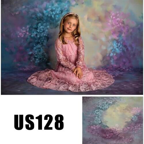 Watercolored Dreamy Blue Flowers Pattern Background mothers Day Kids Photocall Photography Backdrop Studio Booth Baby Portrait