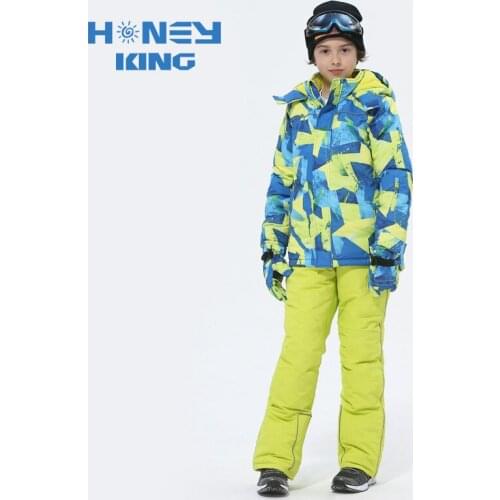 Boys Ski Sets Winter Waterproof Windproof Kids Ski Jacket Children Outdoor Warm Thermal Hooded Snowboard Camping Sports Suits