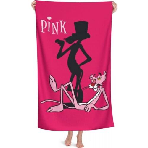 Lovely Pink Panther swimming face towel Microfiber Absorbent bathroom Beach towel Lovely Pink Panther quick dry Bath Towel