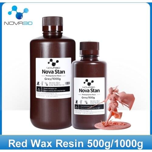 NOVA3D UV Resin Red Wax 3D Printer Resin Impresora 3D Resina 405nm Photosensitive RubberResin Super High Details Present