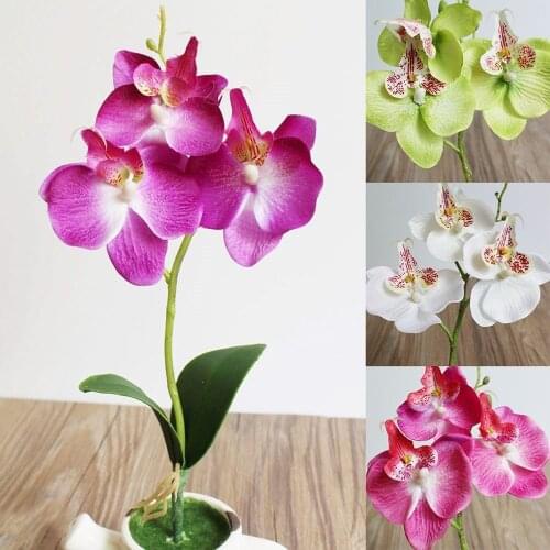 New Artificial Fake Butterfly Orchid Flower Bouquet Filled Life For House Garden Wedding Decor Arrangements Aesthetic Supplies