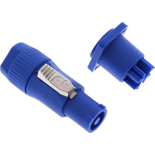 New 1Set Powercon Audio 3P Type A NAC3FCA+NAC3MPA-1 Chassis Plug Panel Connectors