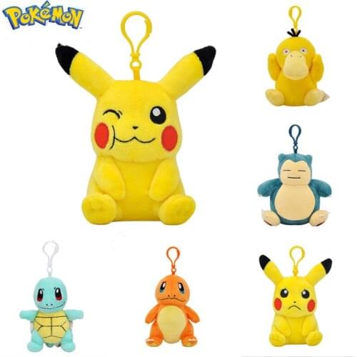 New Pokemon Pikachu Plush Keychain Anime Peripheral Pikachu Plush Key Pendant Schoolbag Cute Cartoon Pendant Gifts Shipping Free