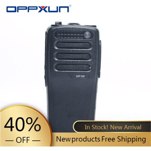 OPPXUN Black Housing Shell Front Case with Volume Channel Knobs for Two Way Radio Motorola Walkie Talkie XIR P3688 DP1400 DEP450