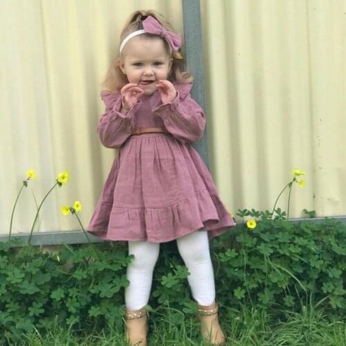 1-5Years Toddler Baby Girl Dress Ruffles Long Sleeve Princess Dress For Girls Spring Autumn Girls Costumes