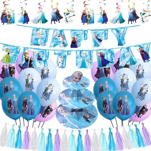Disney Frozen Kids Girls Favor Birthday Pack Event Party Decoration Cups Plates Baby Shower Disposable Tableware Supplies