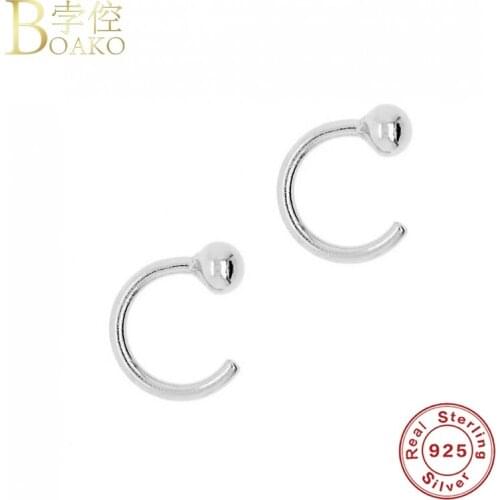 Boako Half Ring With Beade Earrings Hoops 925 Sterling Silver Earrings For Women 2020 Fashionable Jewelry Earring Pendientes