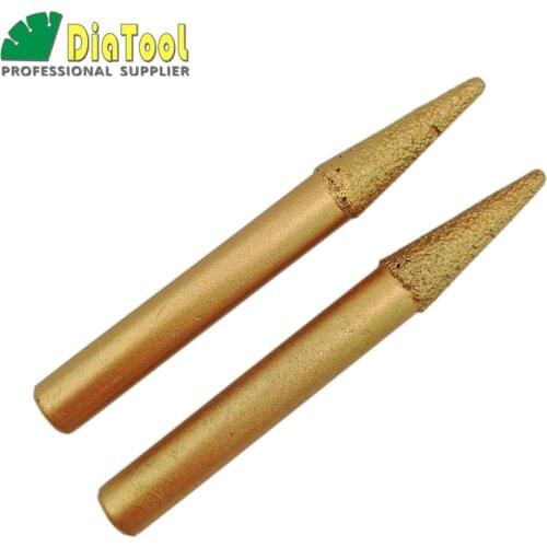 SHDIATOOL 2pcs CNC STONE Engraving Bits, Stone Carving Tools, 10-3/30mm Tapper Ball-end Stone Cutter