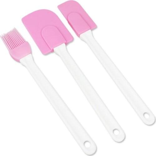 3pc/set Silicone Cream Spatula Cream Brush Baking Oil Brush Mixing Shovel Butter Scraper Flour Scrapers