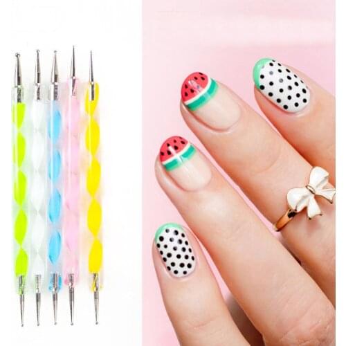 Nail Art Dotting Pens Nail Double-end Nail Tools 2 Ways Drill Point Pen Dot Marbleizing Painting Polish nail dotting tool