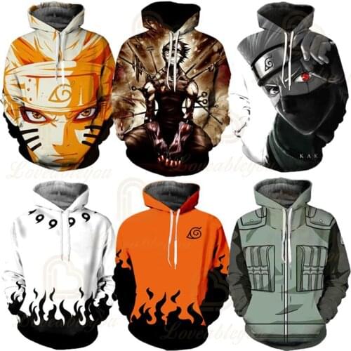 Mens Hoodies Harajuku Unisex Hoodie Japanese Anime Funny 3D Printed Streetwear Fashion Sweatshirt Coats