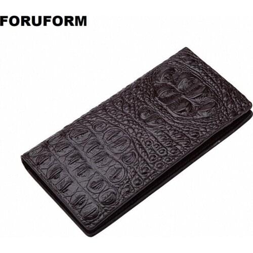 Slim Long Wallet Men Thin Wallet Crocodile leather Purse Soft Men Wallets Luxury Brand Male Clutch Money Bag Small Pocket LI2470