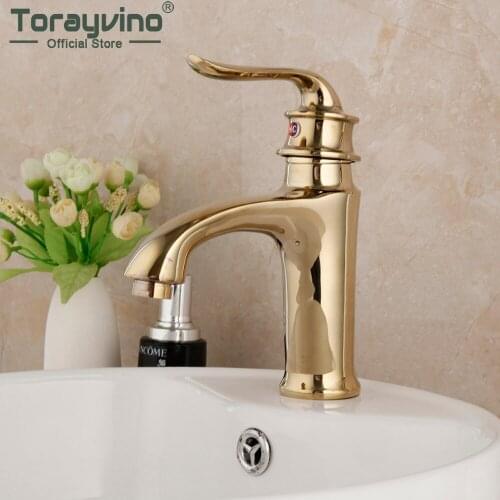 Torayvino Bathroom Faucet Basin Faucet Deck Mounted Single Hole Single Handle Hot Cold Water Mixer Distinguished Basin Faucet