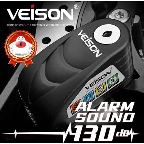 VEISON Motorcycle Lock Bicycle Alarm Waterproof 130dB Motorcycle Alarm Anti-theft Scooter Bike Disc Lock Padlock Anti-Prying