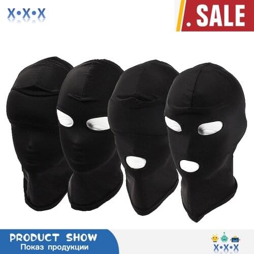 Adult Open Eye Mouth Headgear Mask Hood Blindfold Full Head Cover BDSM Sex Toys