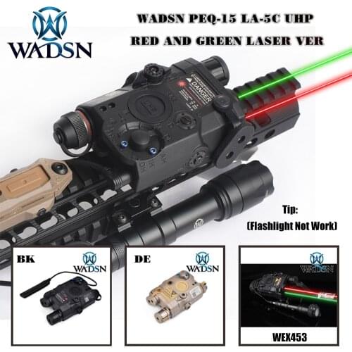 WADSN Airsoft PEQ 15 LA5C Green Red Dot Lazer Tactical UHP AN PEQ-15 Laser Sight Without White LED Light Weapon for Picatinny