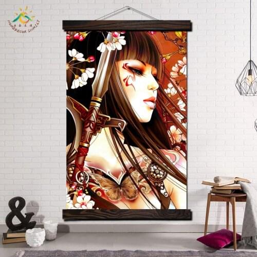 Janpan Anime Girl Modern Wall Art Print Pop Art Posters and Prints Scroll Canvas Painting Wall Pictures for Living Room