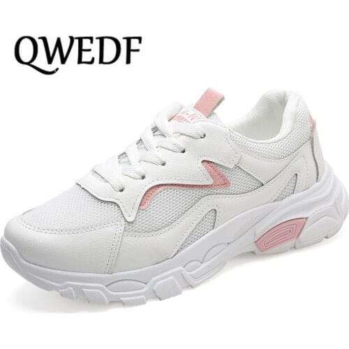 2019 Women Vulcanize Shoes Fashion New Woman Comfortable Breathable White Flats Female Platform Sneakers Chaussure Femme X11-57