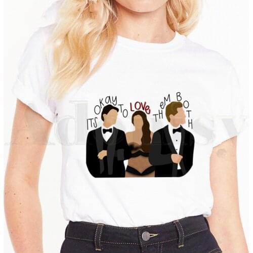 The Vampire Diaries Damon Salvatore Short Sleeve Female Tops Tees Harajuku VintageT Shirts Womens T-shirt