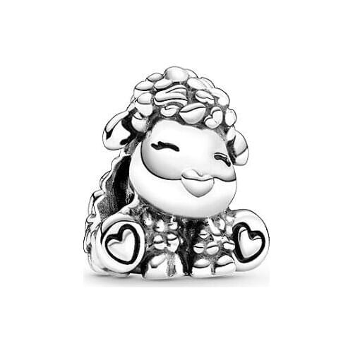Original 925 Sterling Silver Charm Patti The Sheep Charm Bead Fit Women Pan Bracelet & Necklace Jewelry