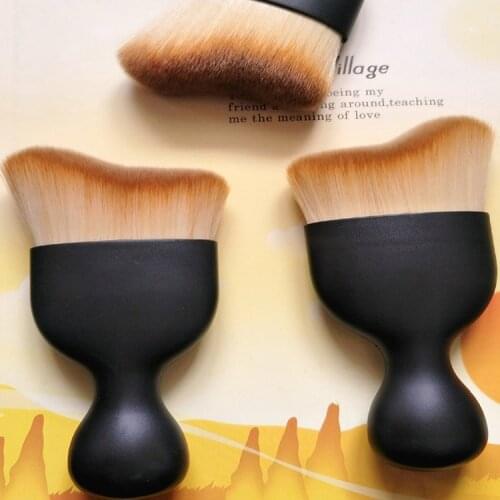 1PCS Shape Makeup Brush Wave Arc Curved Hair Shape Wine Glass Base Foundation Make Up Brush Contour Kabuki Brush for Make Dfdf