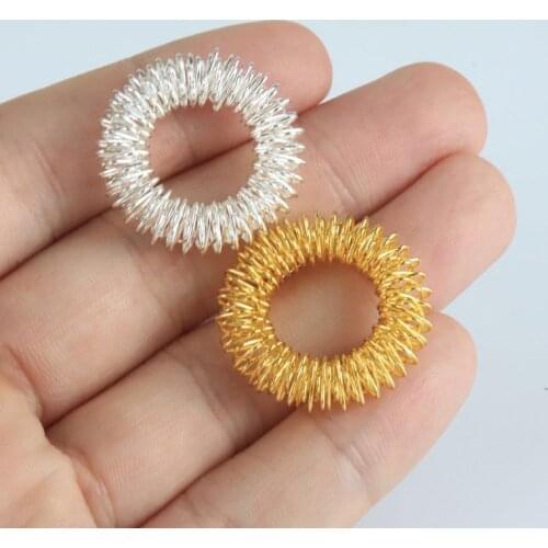 10pcs/Set Stainless Steel Finger Massage Ring Acupuncture Ring Therapy Relax Hand Blood Circulation Pain Relief Health Care