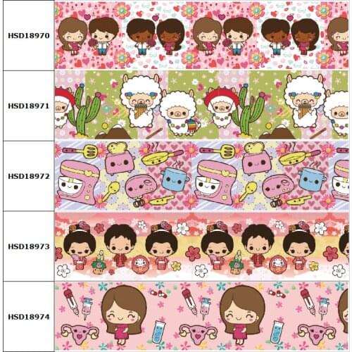 10yard Sheep Doctor Japanese Cooker Cartoon Grosgrain Ribbon Accessory Hairbow Headwear Decoration DIY Wholesale OEM 38MM 75MM
