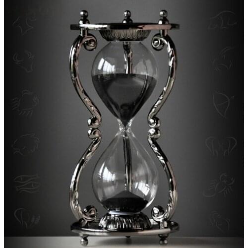 Twelve Constellation Metal Hourglass 30 Minute Timer Creative Ornaments Aquarius Pisces Home Decoration