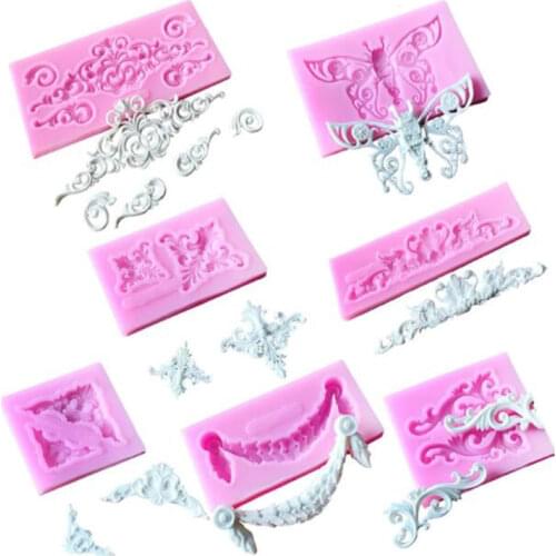 3D Craft Baroque Scroll Relief Silicone Mold Cake Decorating Tools Fondant Chocolate Candy Gumpaste Mold Cupcake Frame Baking