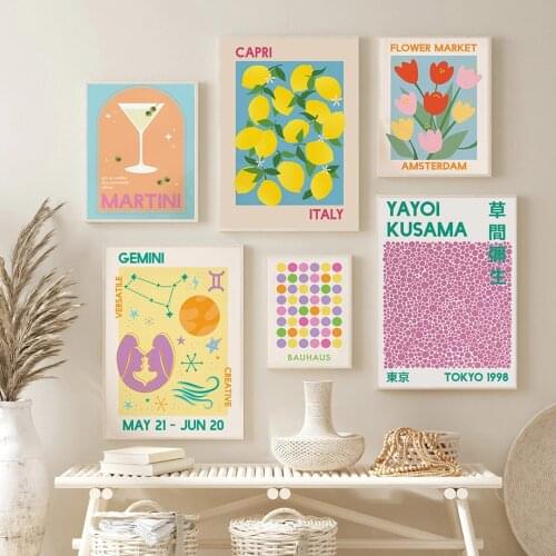 Abstract Matisse Bauhaus Cocktail Zodiac Astrology Wall Art Print Canvas Painting Nordic Poster Decor Pictures For Living Room