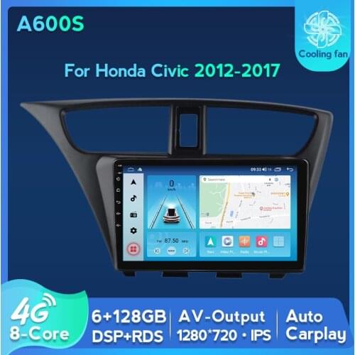 Android Auto Car GPS Navigation FM Radio Stereo Player For Honda Civic 2012 2013 2014 2015 2016 2017 Built-in Carplay Fan