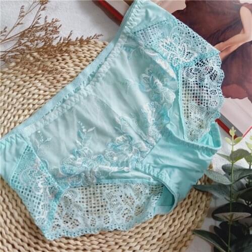 Hollow Briefs Lingerie Шорты Underwear Women Free Shipping Bikini New Sexy Thin Breathable Embroidery Lace Panties 420 - 4