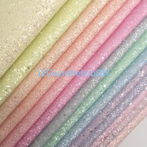 1PC 21X29CM Glitter Fabric, Chunky Glitter Leather, Pastel Glitter Leather Sheets For Making Bows LEOsyntheticoDIY 6S14A