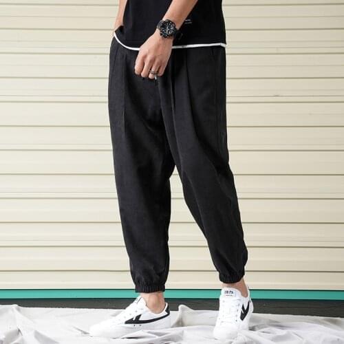 Mens Cargo Harem Pants Hip Hop Streetwear Casual Solid Loose Sweatpants Male Jogger Trousers Fashion Harajuku New Men Thin Pants