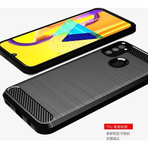 For Samsung Galaxy M30s Case Carbon Fiber Cover Shockproof Phone Case For Samsung M30s M 30s Cover Full Protection Bumper Shell