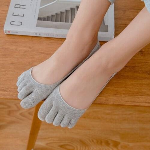 DHL 200pair Summer Fashion Womens Candy Color Five Finger Toes Sock Invisible Non Slip Ankle Cotton Blend Socks