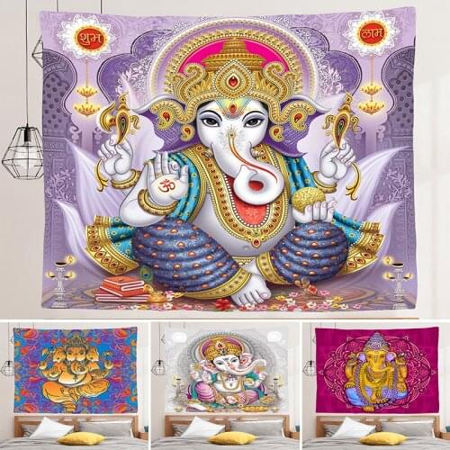 Home Indian Ganesha Wall Hanging Decor Boho Decoration Home Decor Mandala Toallas De Playa Grandes Decoration Mural Hippie Tapiz